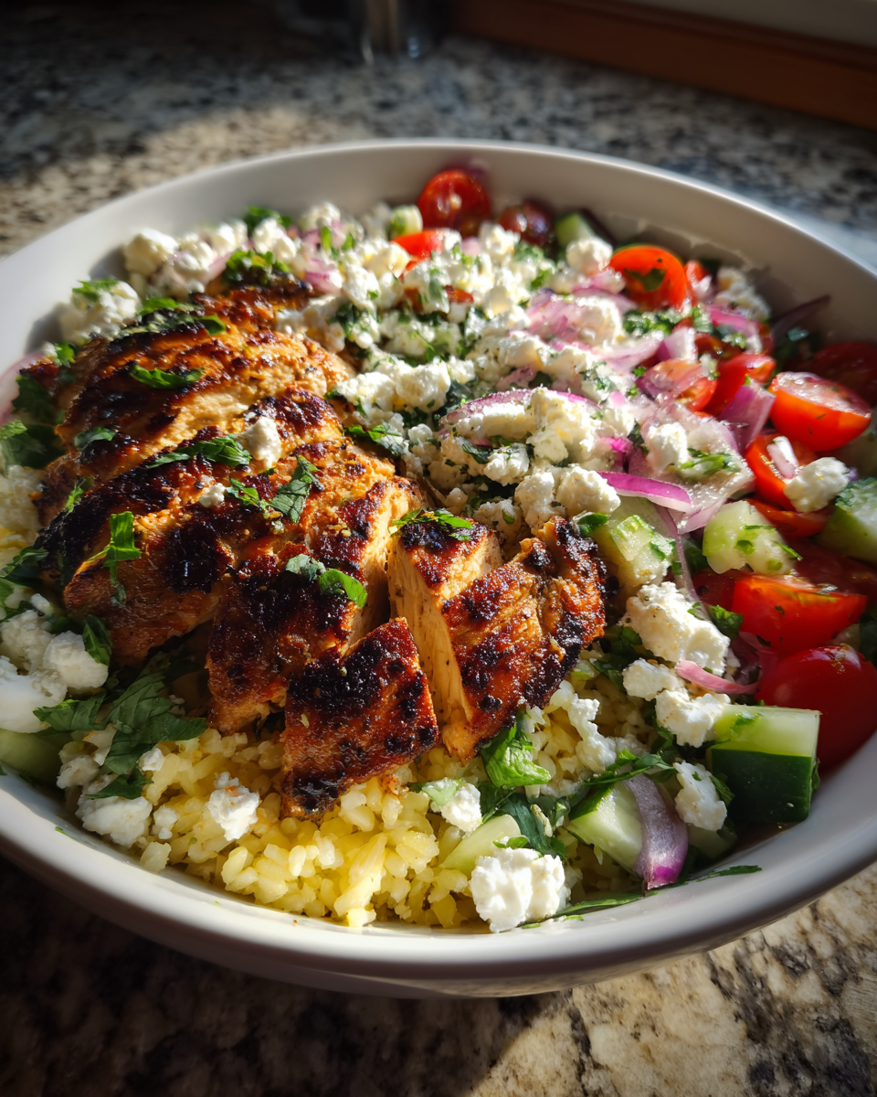 Final dish - Savor the Mediterranean: Greek Chicken Bowls for a Flavorful Feast
