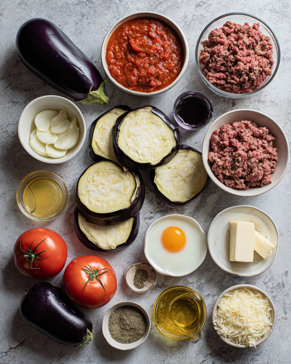 Ingredients for Savor the Layers of Tradition with Greek Eggplant Moussaka