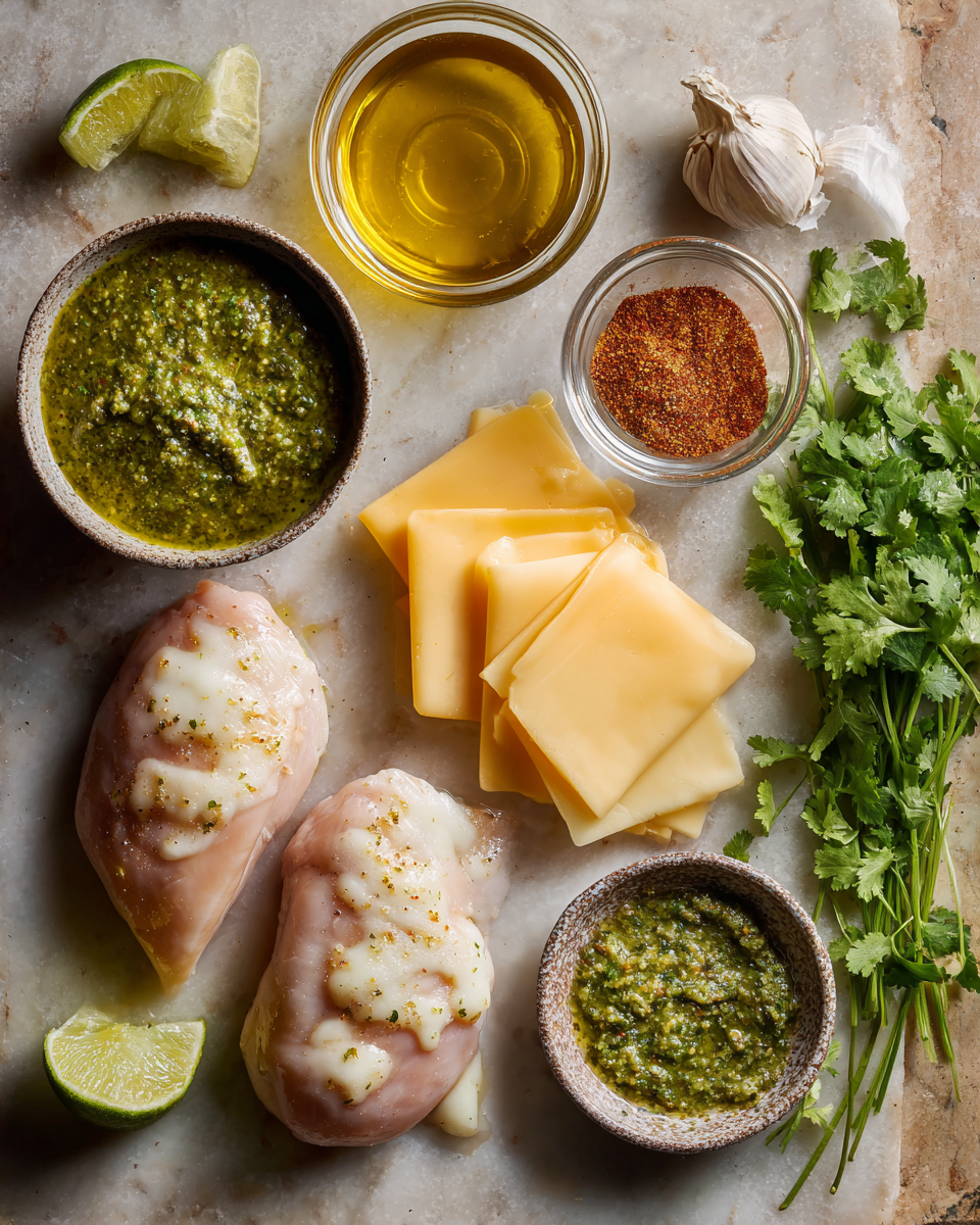 Ingredients for Savor the Flavor of Grilled Salsa Verde Pepper Jack Chicken