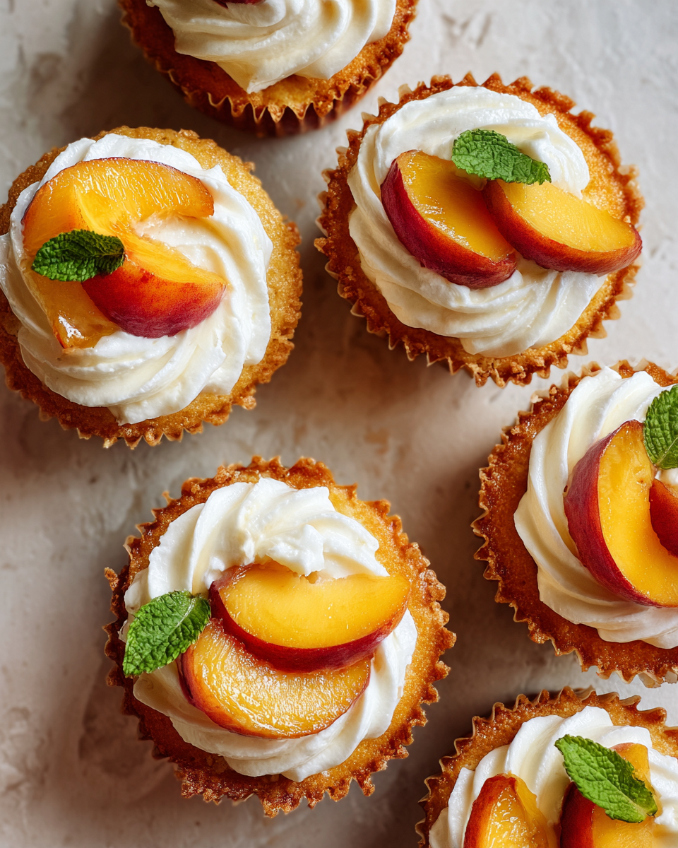 Final dish - Irresistible Honey Peach Cream Cheese Cupcakes You Have to Try