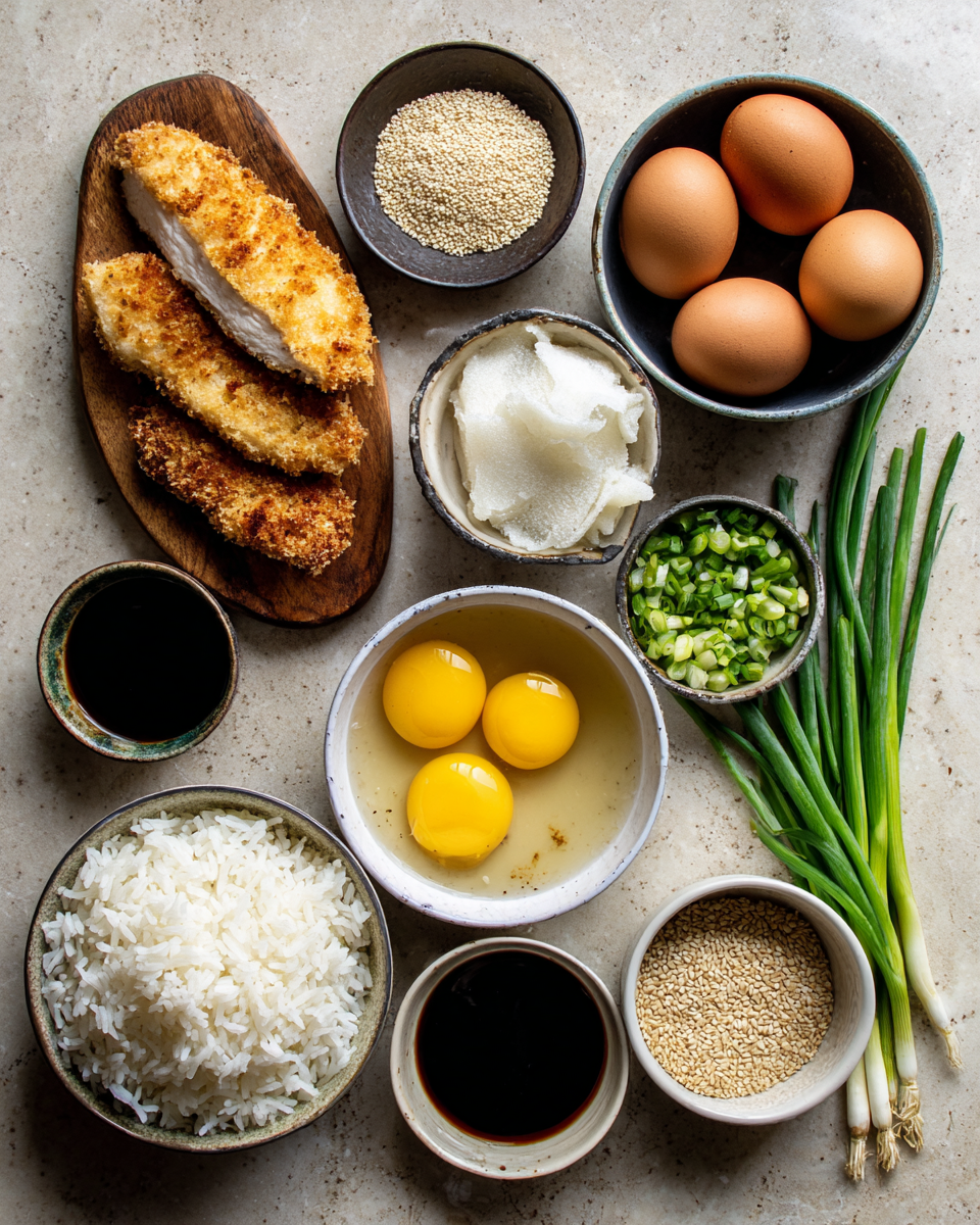 Ingredients for Ultimate Japanese Katsu Bowls Recipe for Flavor-Packed Comfort Meals