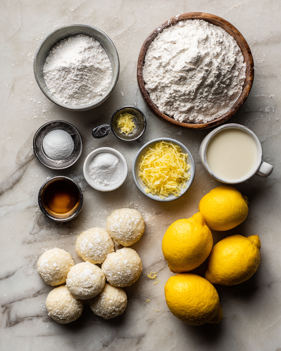 Ingredients for Irresistible Lemon Cream Snowball Cookies You Have to Try