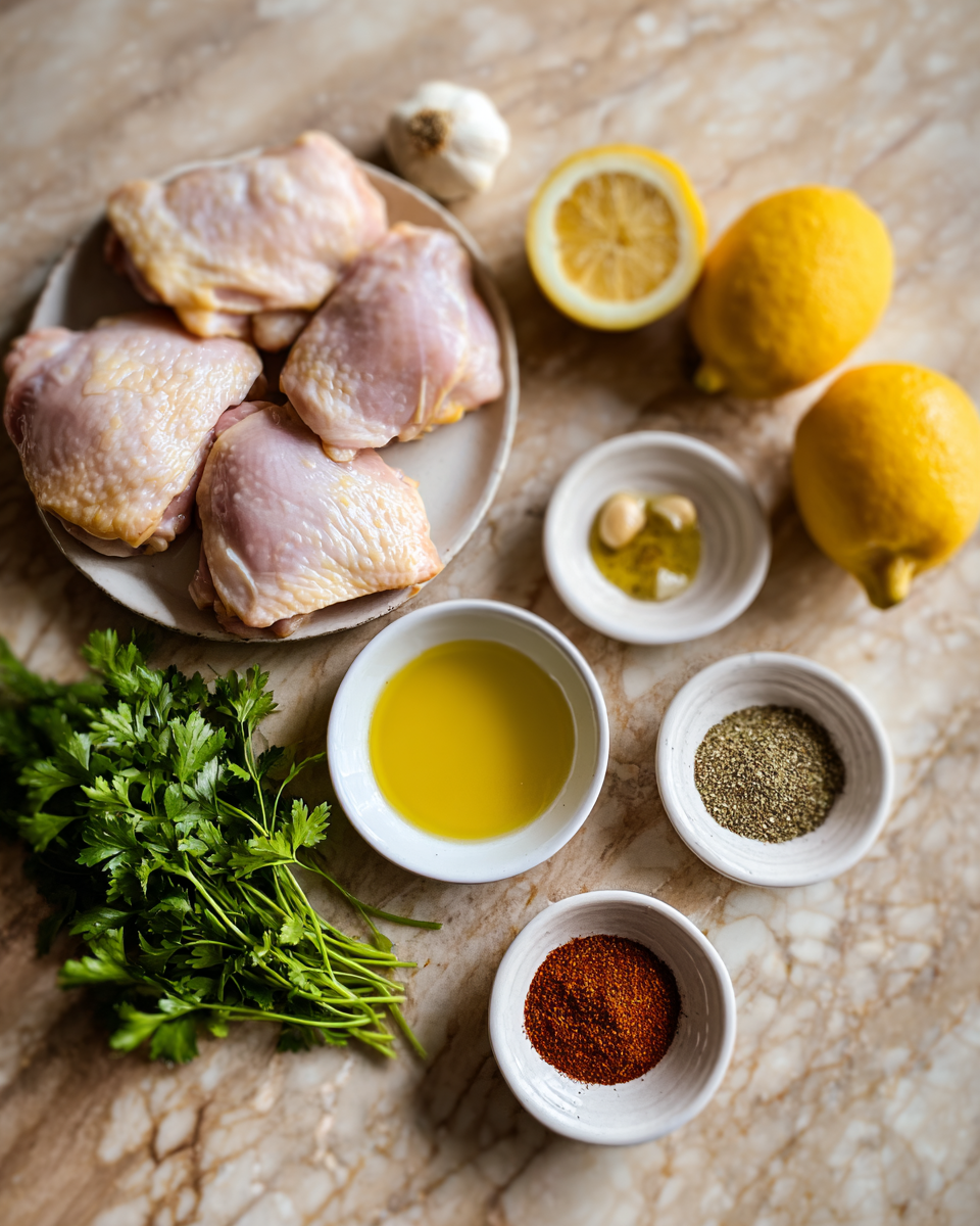 Ingredients for Zesty Lemon Paprika Roast Chicken Thighs That Will Elevate Your Dinner Game