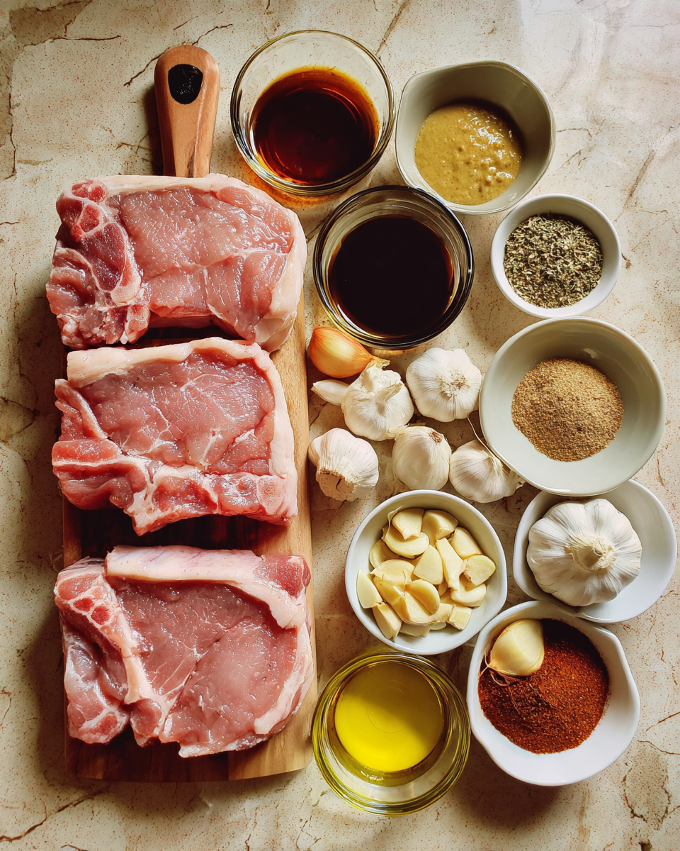 Ingredients for Irresistibly Sweet and Savory Maple Glazed Pork Chops Recipe