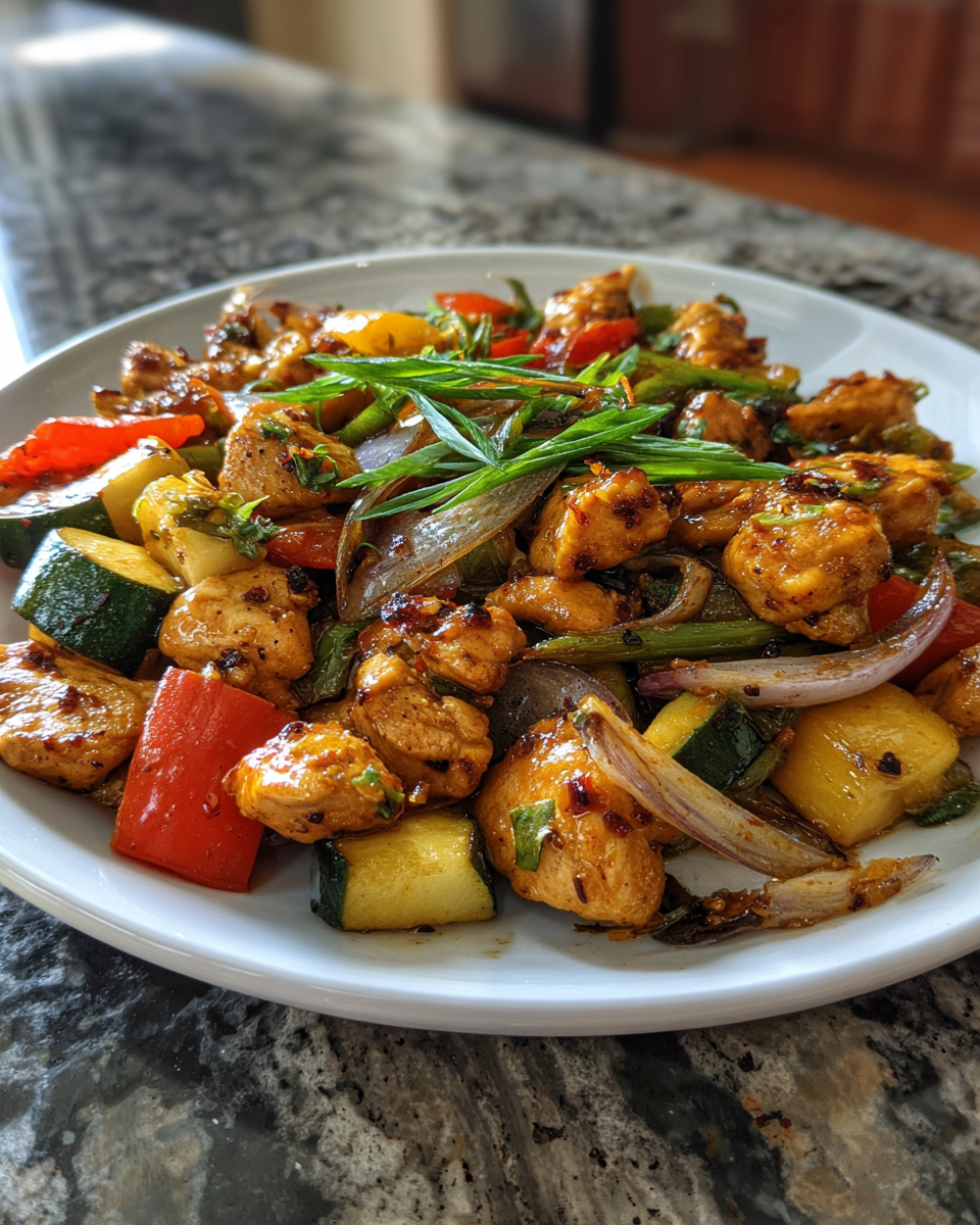 Final dish - Savor the Flavors of Mediterranean Chicken Stir Fry Made Easy