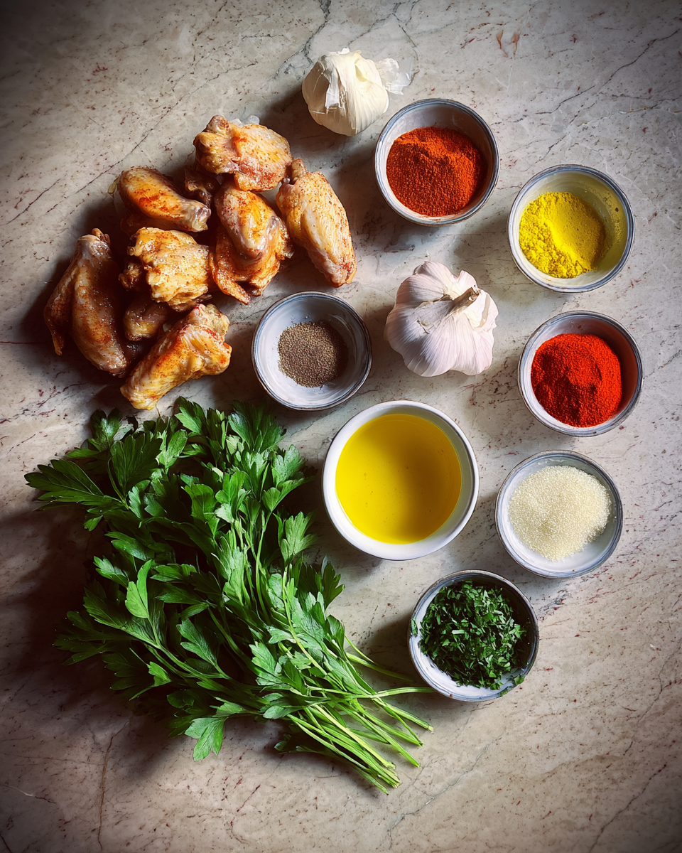 Ingredients for Crispy Oven Roasted Chicken Wings Perfect for Game Day