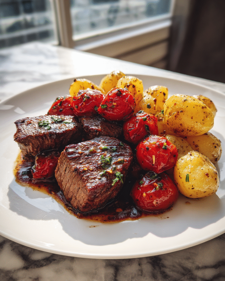 Savor the Flavor of Pepper Steak Medallions with Potatoes - Featured Image
