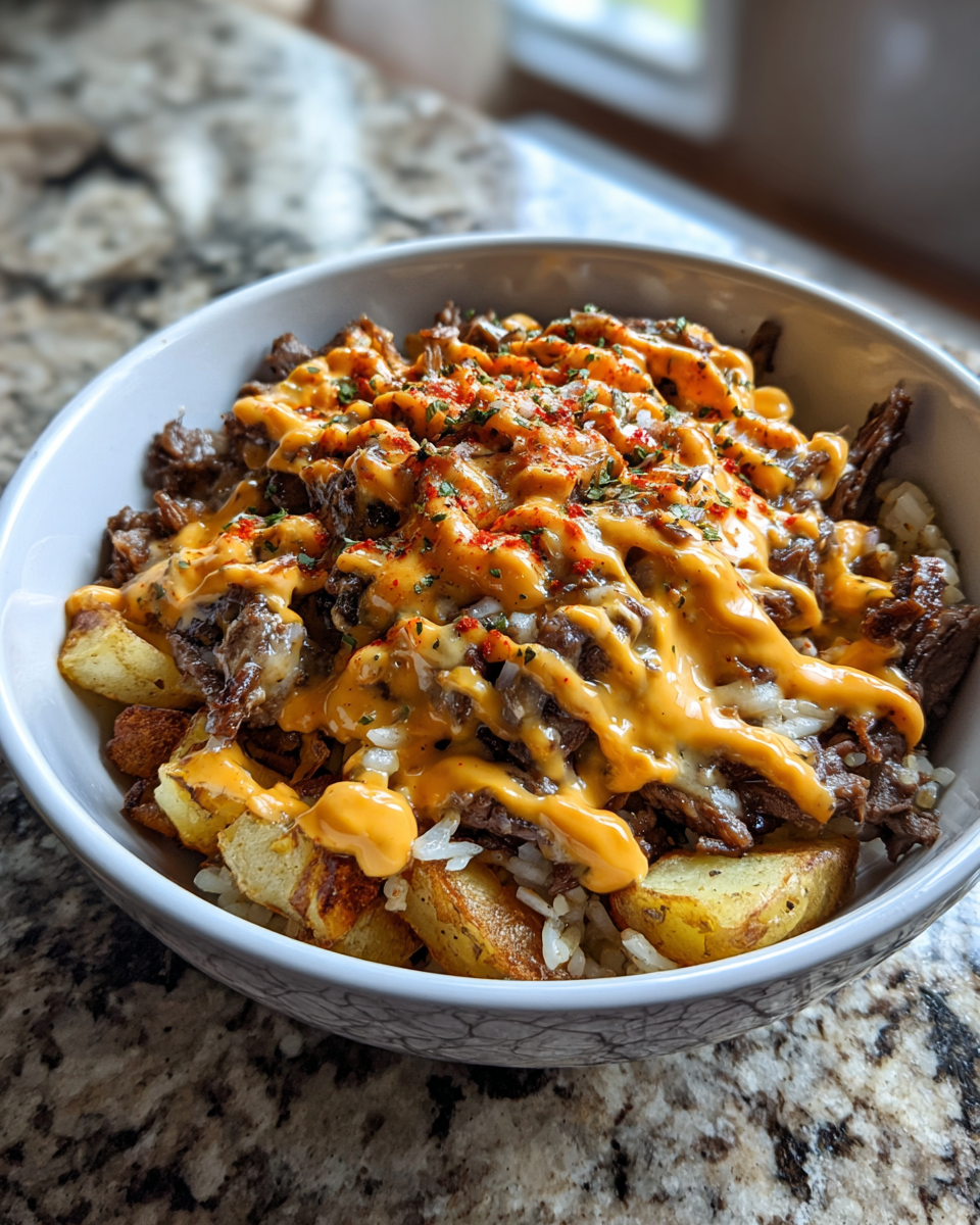 Final dish - Delicious Printable Philly Cheesesteak Bowl Recipe You Need to Try