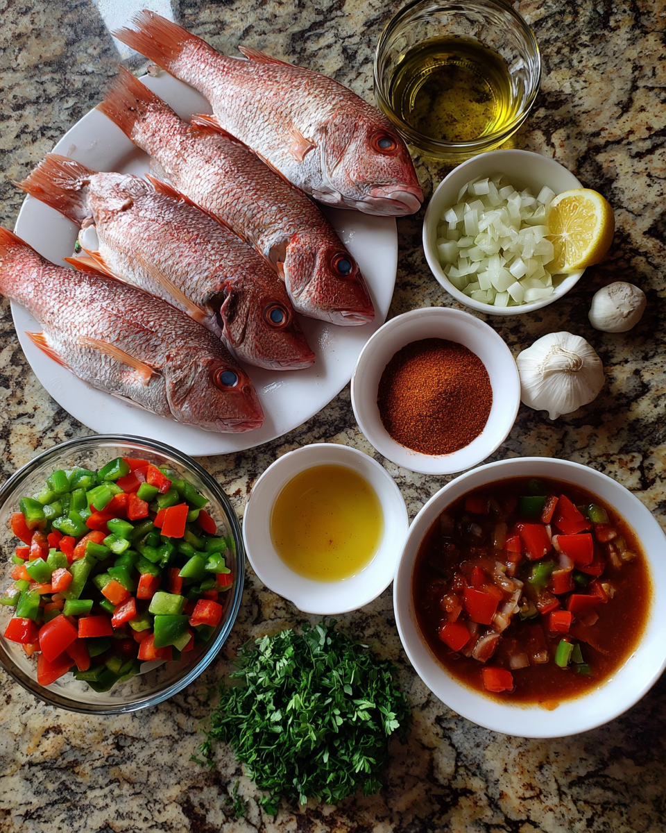 Ingredients for Savor the Flavors of Red Snapper with Creole Sauce