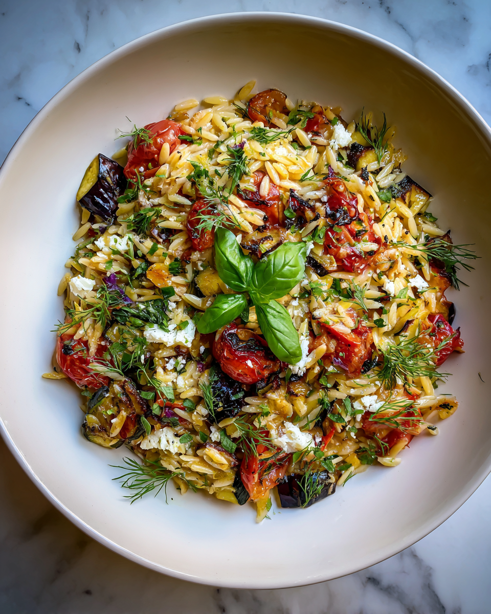 Final dish - Deliciously Easy Roasted Vegetable Orzo Recipe to Savor Every Bite