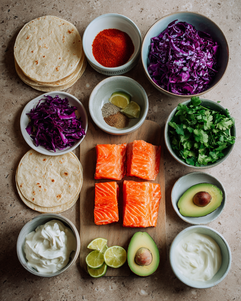 Ingredients for Fresh and Flavorful Salmon Tacos Recipe That Will Wow Your Taste Buds