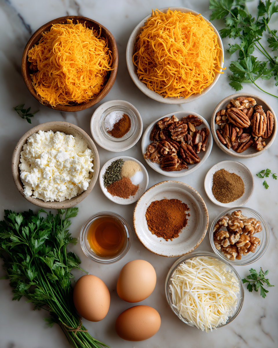 Ingredients for Irresistible Showstopper Pumpkin Cheese Ball Recipe for Fall Gatherings