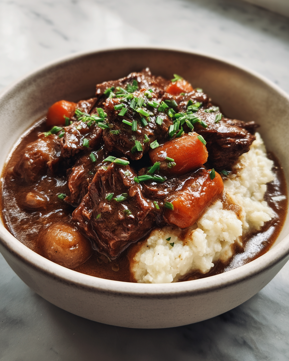 Final dish - Hearty and Easy Slow Cooker Beef Manhattan Recipe to Warm Your Soul