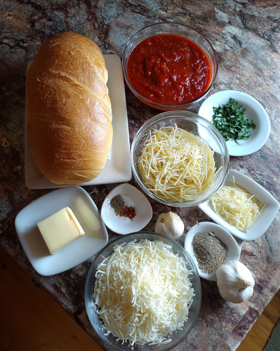 Ingredients for Ultimate Comfort Food Spaghetti Garlic Bread Bowls You Have to Try