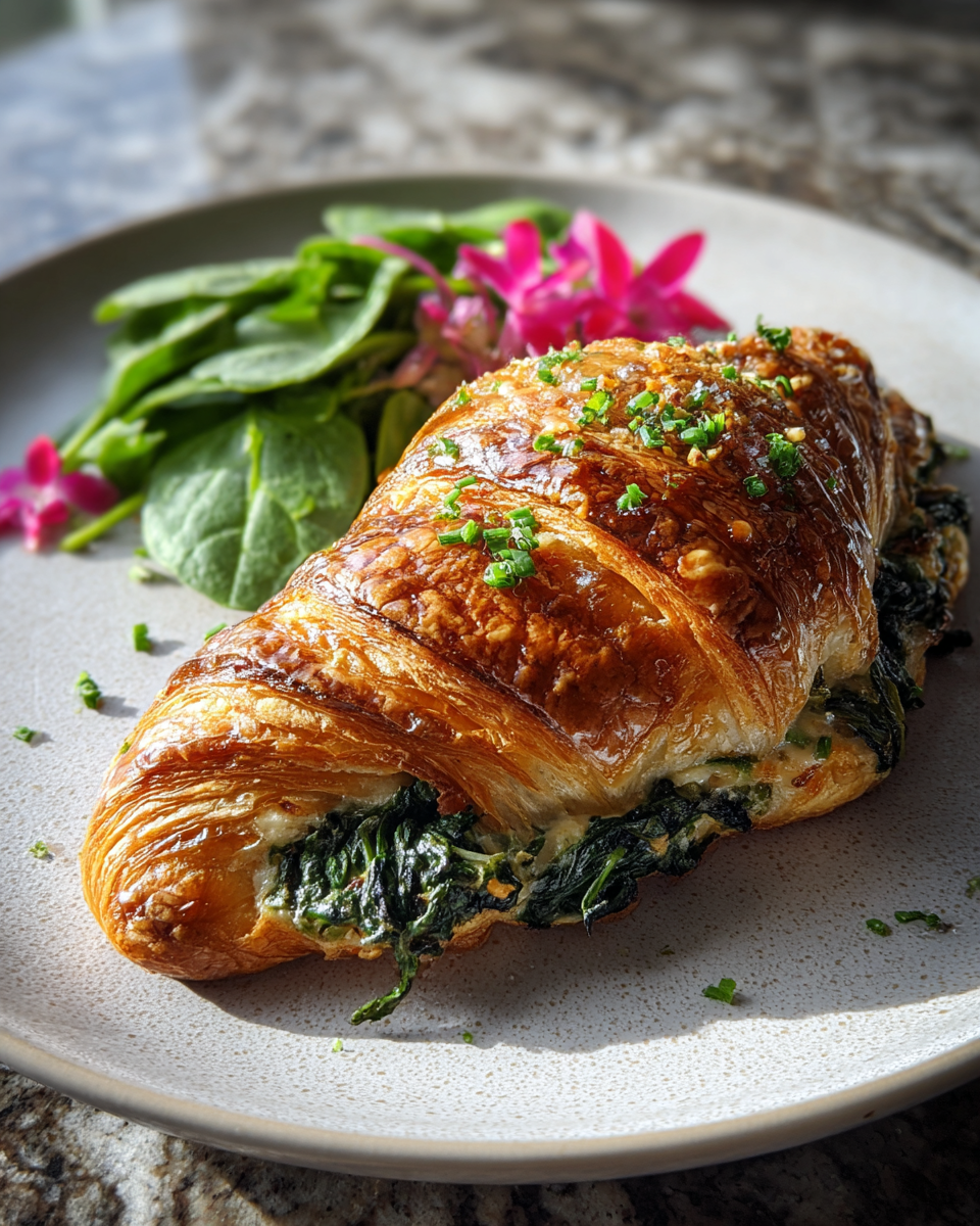 Final dish - Flaky Spinach and Feta Croissant Recipe You Need to Try
