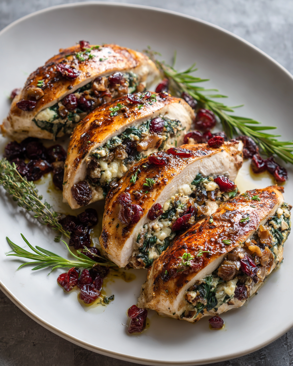 Final dish - Irresistible Spinach Cranberry Stuffed Chicken Breasts Recipe You Have to Try