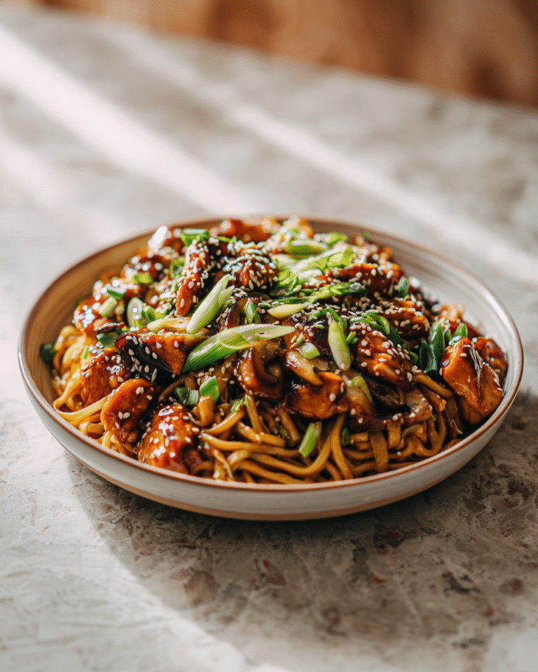 Irresistible Sticky Garlic Chicken Noodles You Need to Try Today - Featured Image