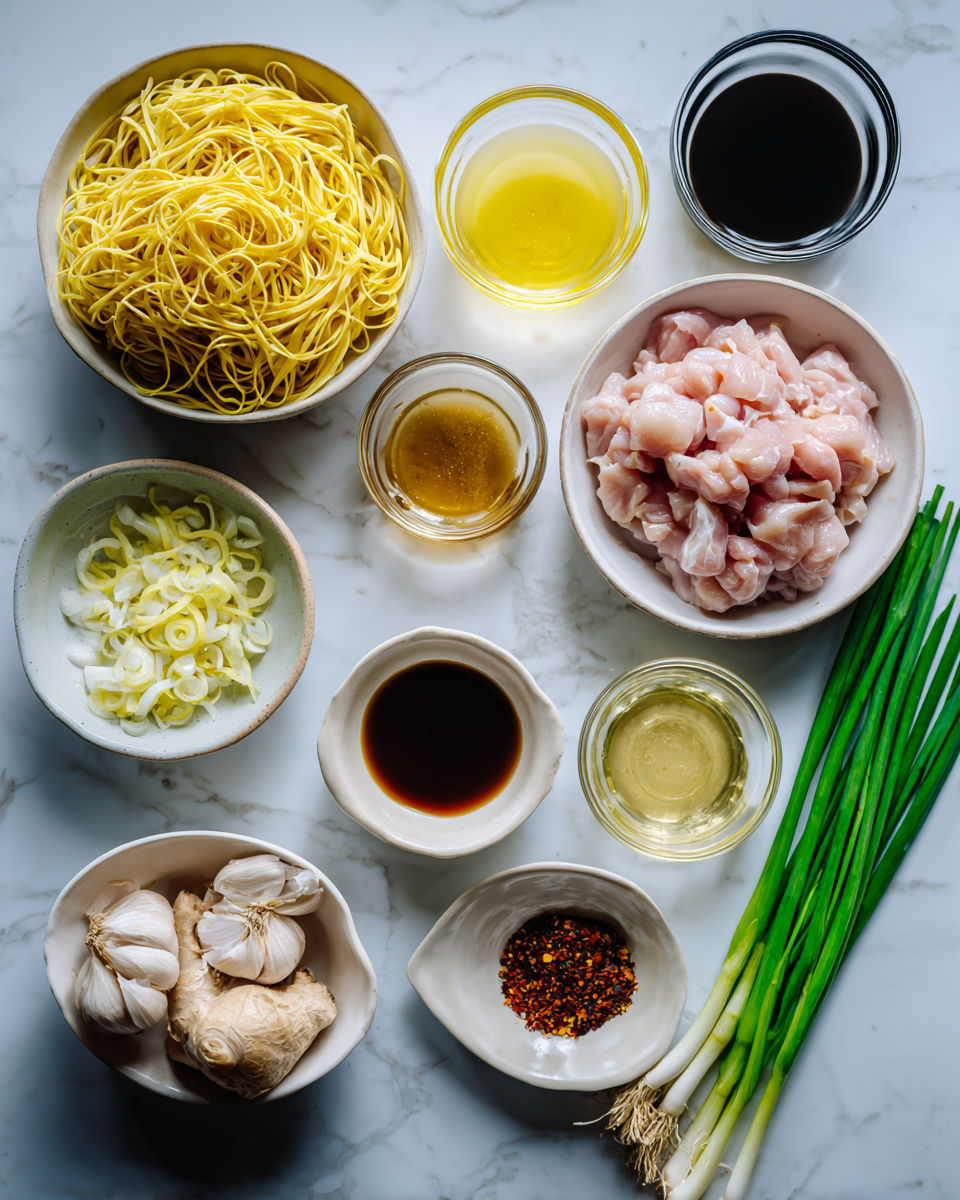Ingredients for Irresistible Sticky Garlic Chicken Noodles You Need to Try Today
