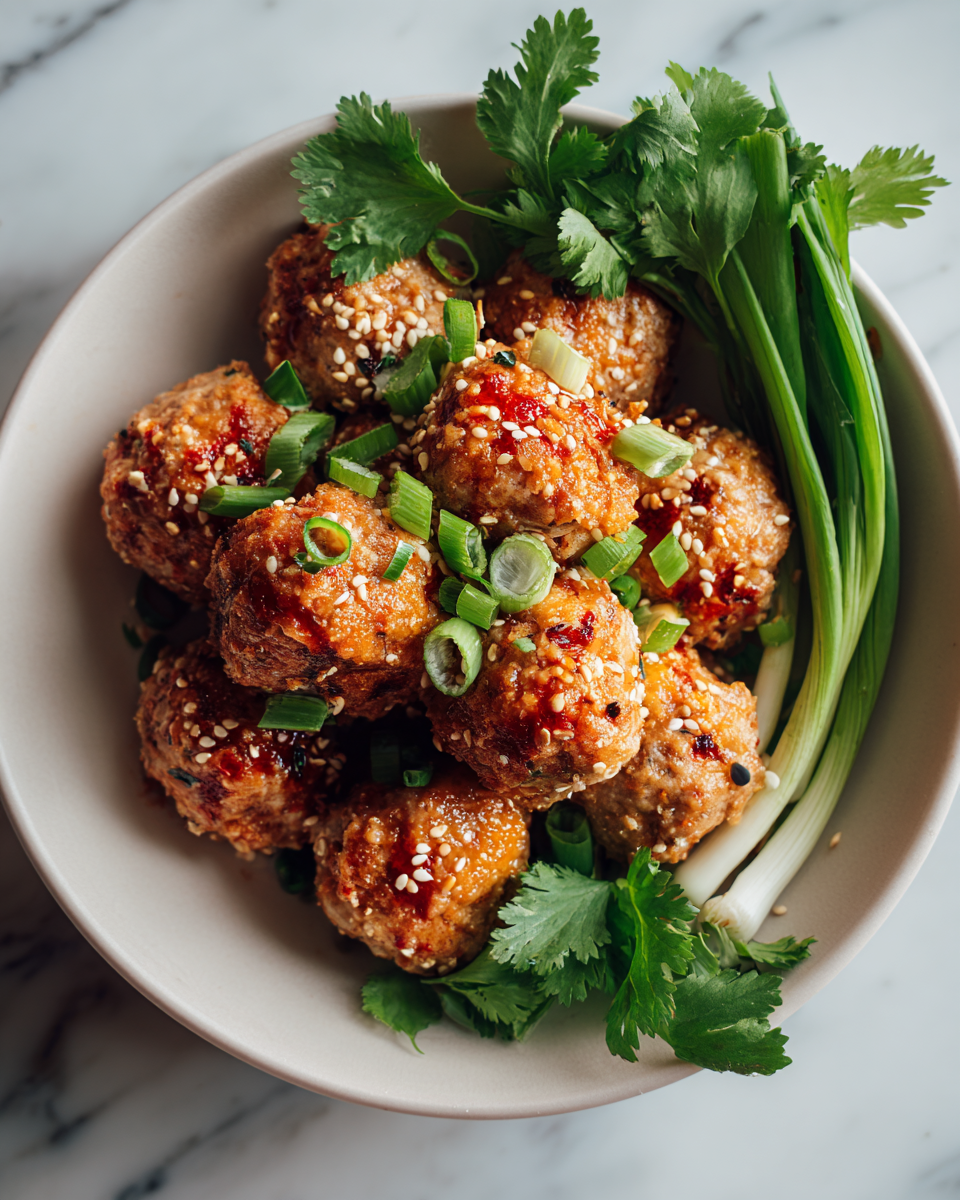 Ingredients for Irresistible Thai Baked Chicken Meatballs Bursting with Flavor