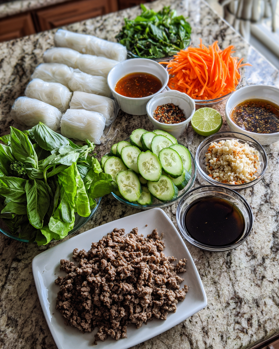 Ingredients for Irresistible Thai Basil Beef Rolls That Will Spice Up Your Dinner Tonight