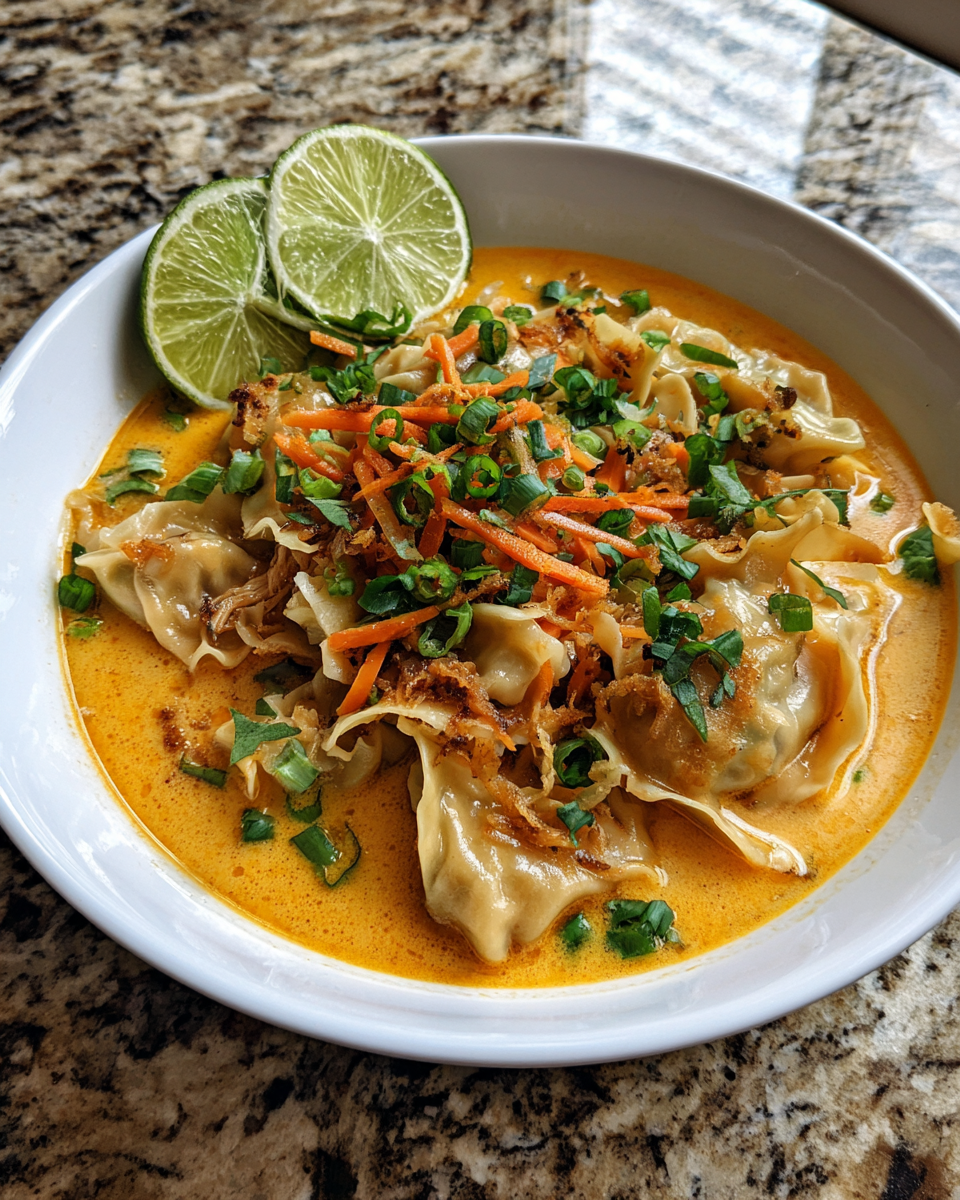 Final dish - Savor the Fusion: Thai Potsticker Coconut Soup Delight