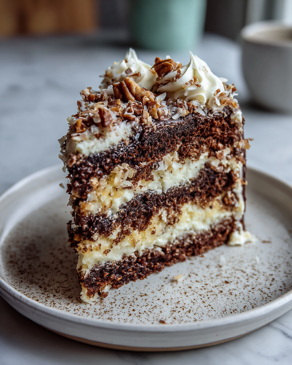 Decadent Delight White German Chocolate Cake Recipe You Need to Try 6 Final dish - Decadent Delight White German Chocolate Cake Recipe You Need to Try