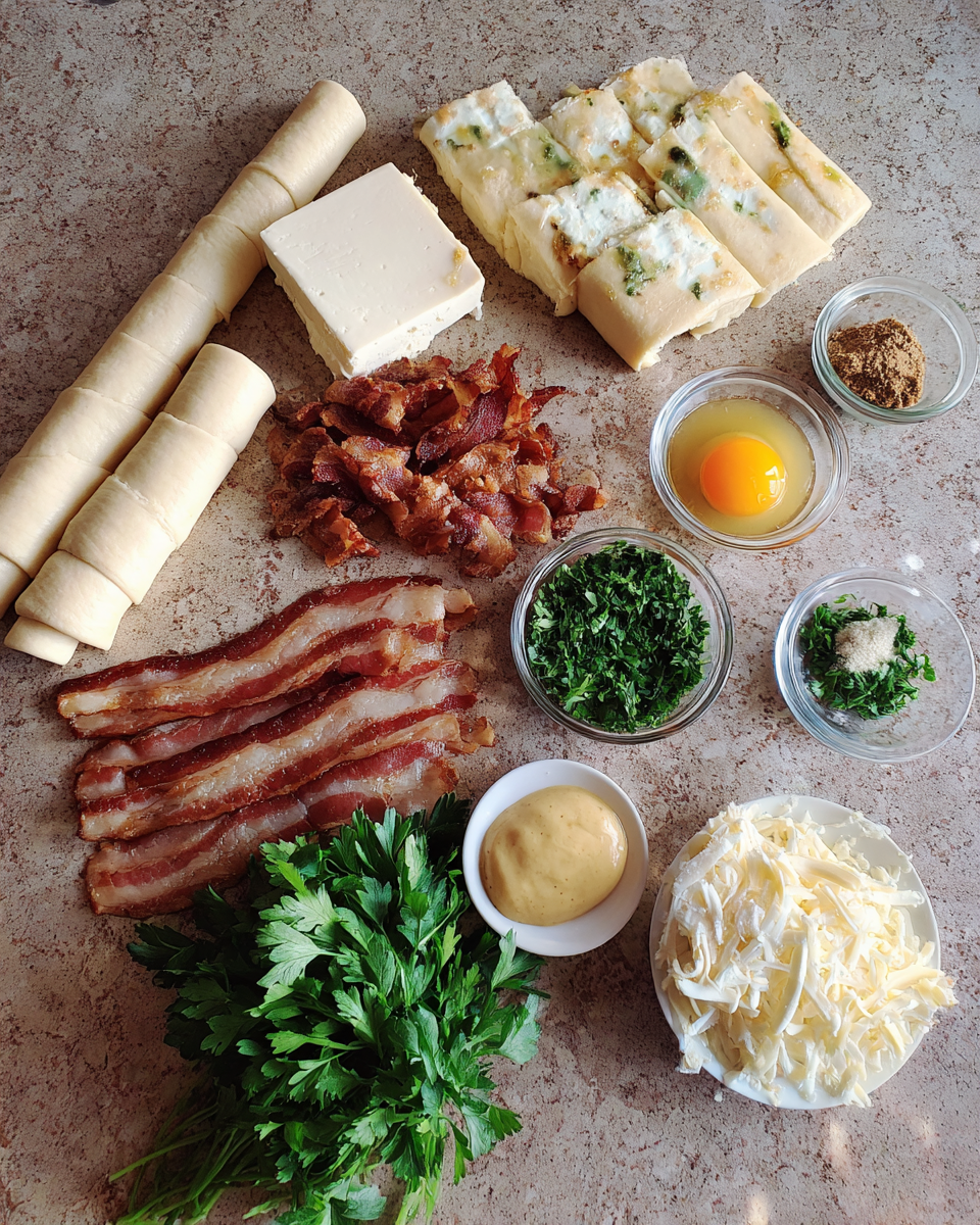 Ingredients for Irresistible Bacon Brie Crescent Wreath Recipe That Will Wow Your Guests