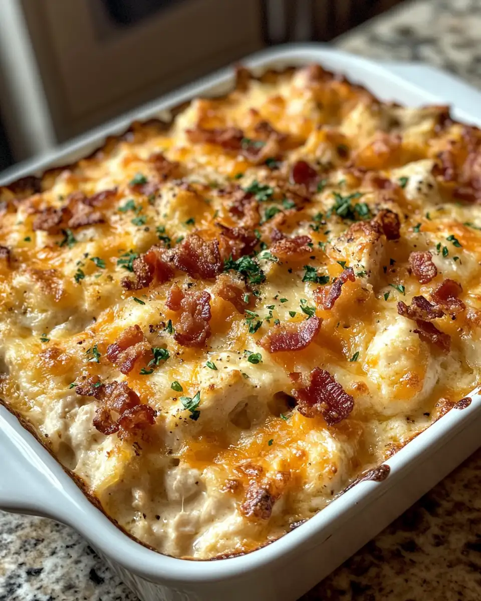 Final dish - Savor the Flavor: Ultimate Bacon Cheddar Ranch Chicken Casserole Delight
