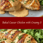 Baked Caesar Chicken with Creamy Sauce 🍗🥗
