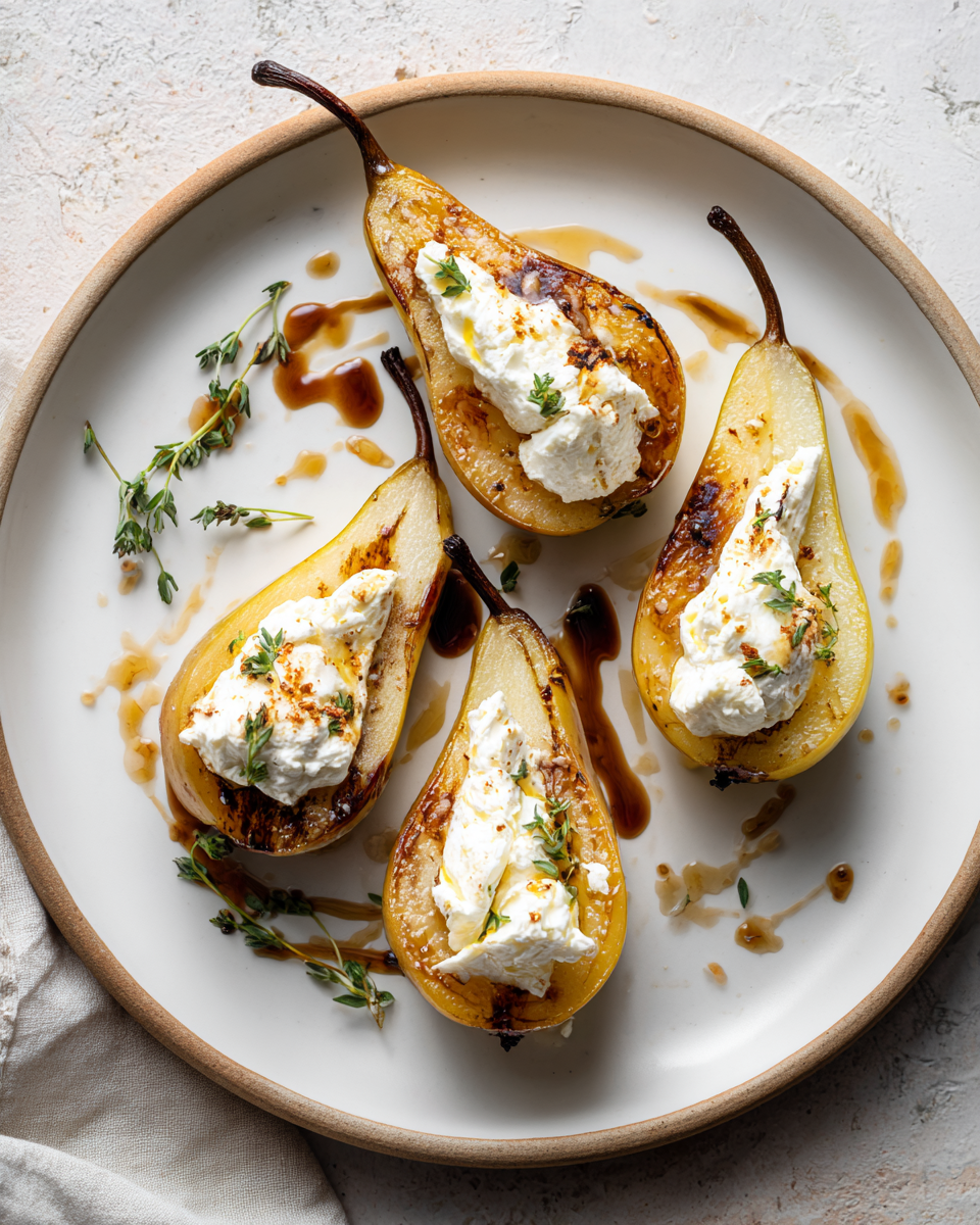 Final dish - Irresistible Baked Pears with Goat Cheese Recipe for a Gourmet Treat