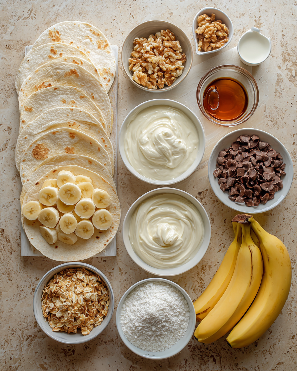 Ingredients for Sweet Meets Savory with Irresistible Banana Pudding Tacos