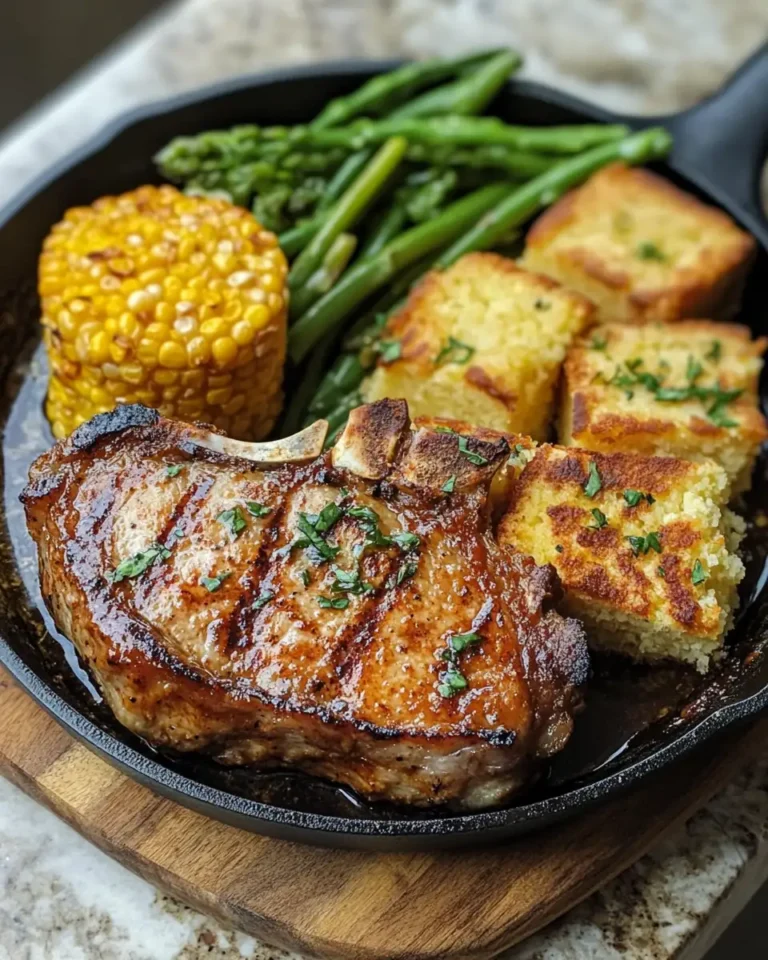 Sizzling Summer Feast: BBQ Pork Chop and Cornbread Skillet Delight - Featured Image
