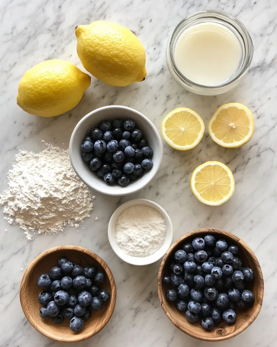 Ingredients for A Burst of Bliss: Discover the Ultimate Blueberry Lemon Cake