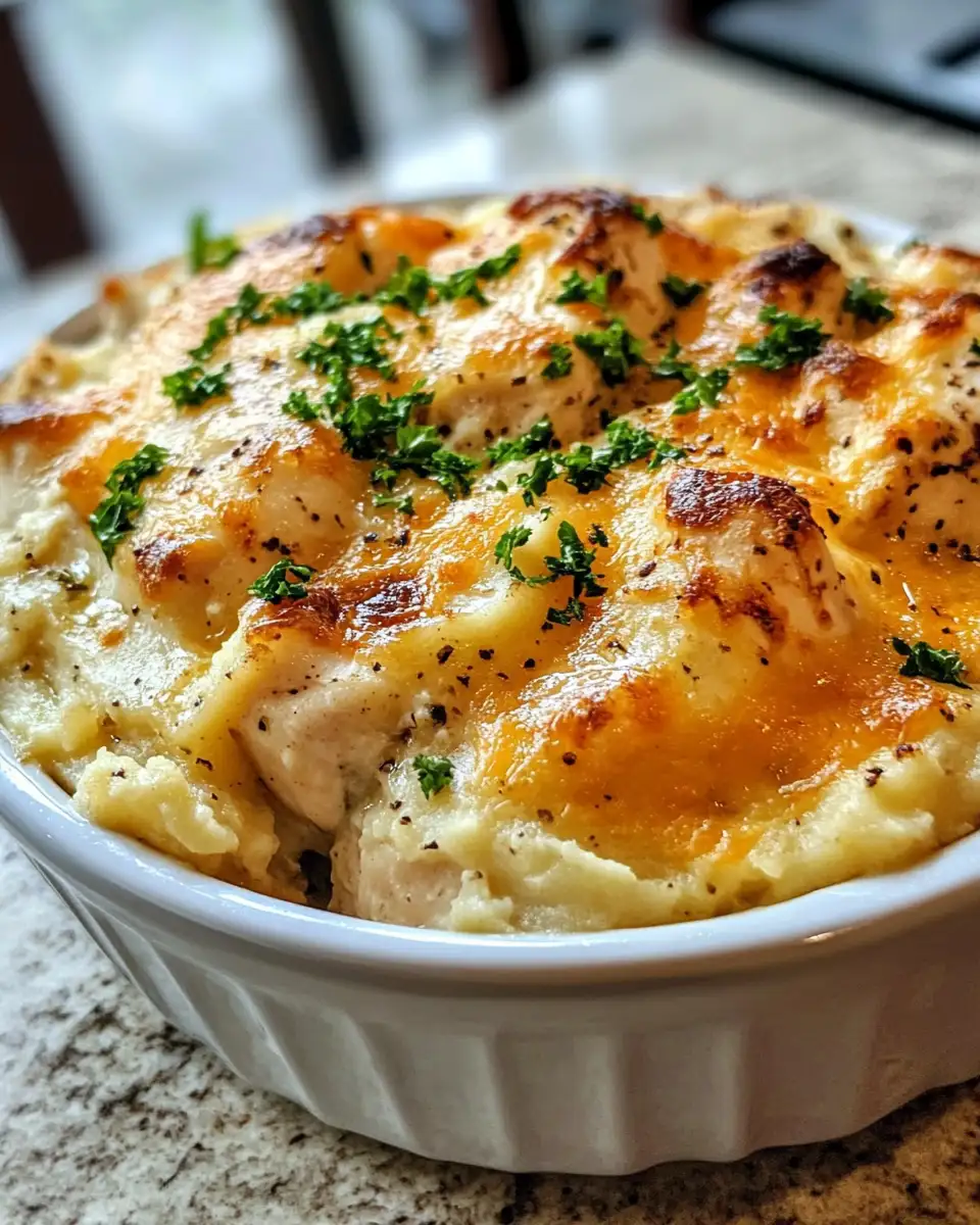 Final dish - Irresistibly Creamy Boursin Mashed Potato Chicken Bake Delight
