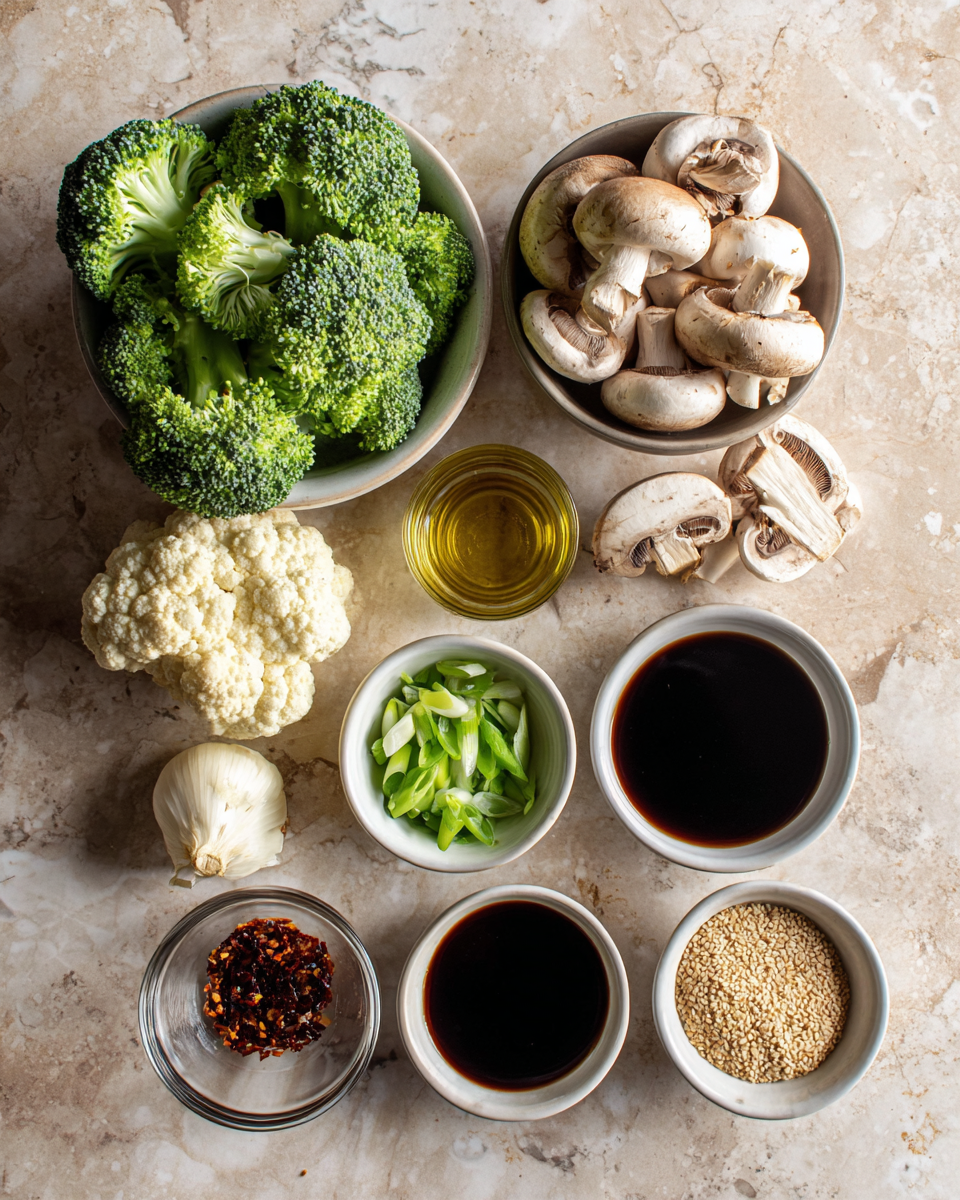 Ingredients for Savor the Flavor of Easy Broccoli and Mushroom Stir Fry