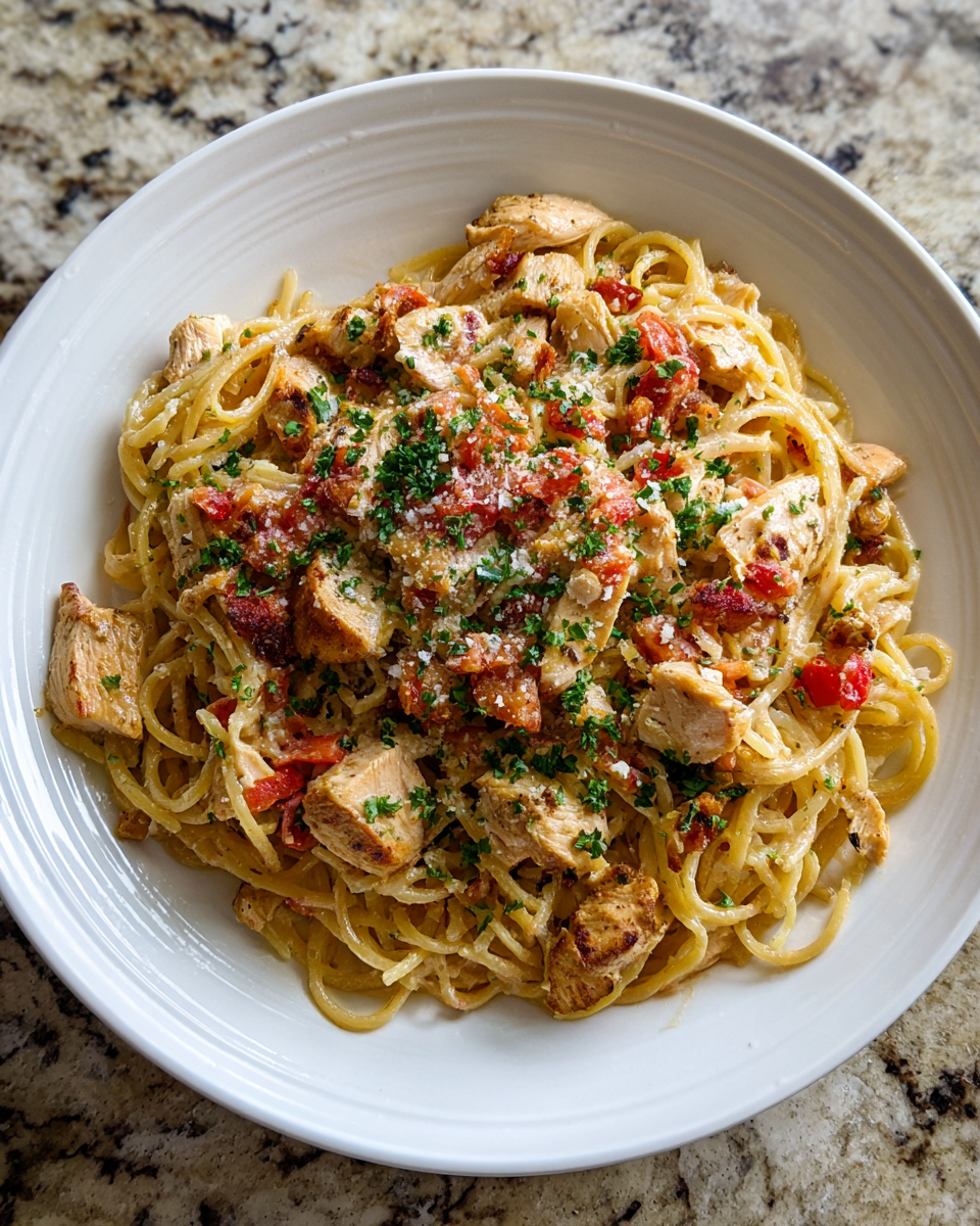 Final dish - Spice Up Dinner Tonight with Creamy Cajun Chicken Spaghetti