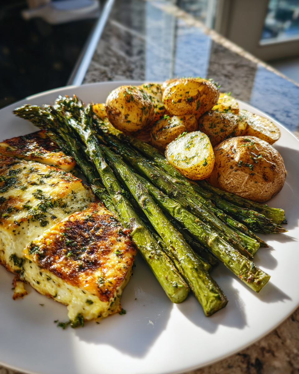 Final dish - Cheesy Asparagus and Garlic Herb Potatoes That Will Steal the Show