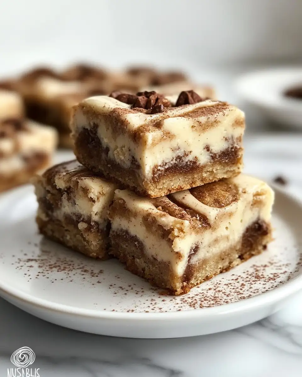 Final dish - Indulge in Sweet Bliss with Cinnamon Roll Cheesecake Blondies