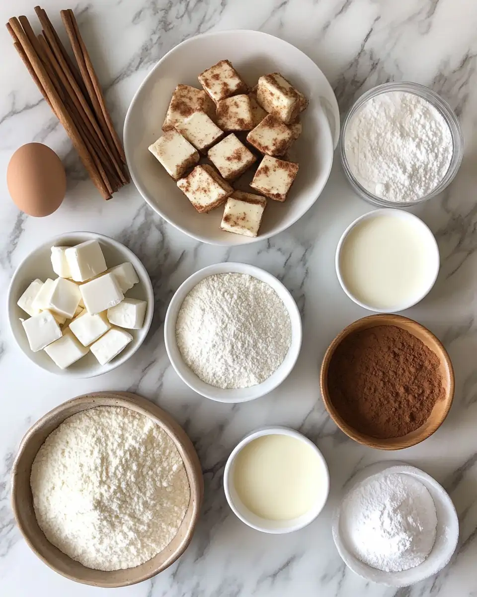 Ingredients for Indulge in Sweet Bliss with Cinnamon Roll Cheesecake Blondies