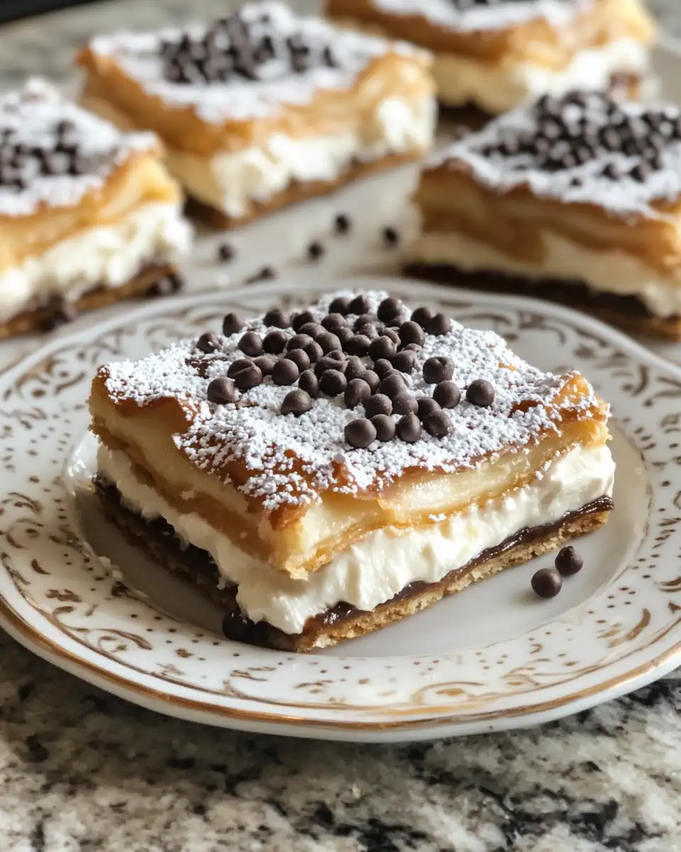 Final dish - Irresistible Indulgence: Discover the Magic of Classic Cannoli Squares