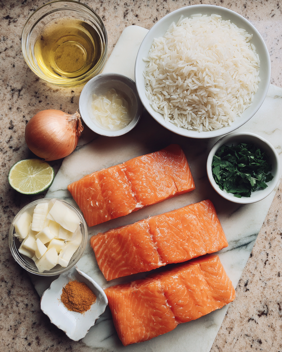 Ingredients for Creamy Coconut Curry Salmon Recipe That Will Transport Your Taste Buds