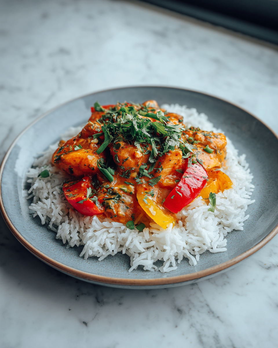 Final dish - Tropical Bliss Coconut Lime Fish Curry with Fragrant Jasmine Rice
