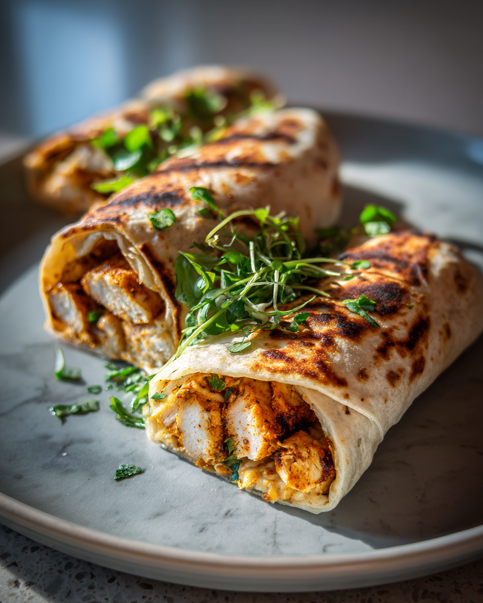 Final dish - Cozy Cheesy Garlic Chicken Wraps That Will Warm Your Soul
