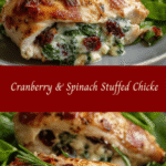 Irresistible Cranberry and Spinach Stuffed Chicken with Creamy Brie Delight