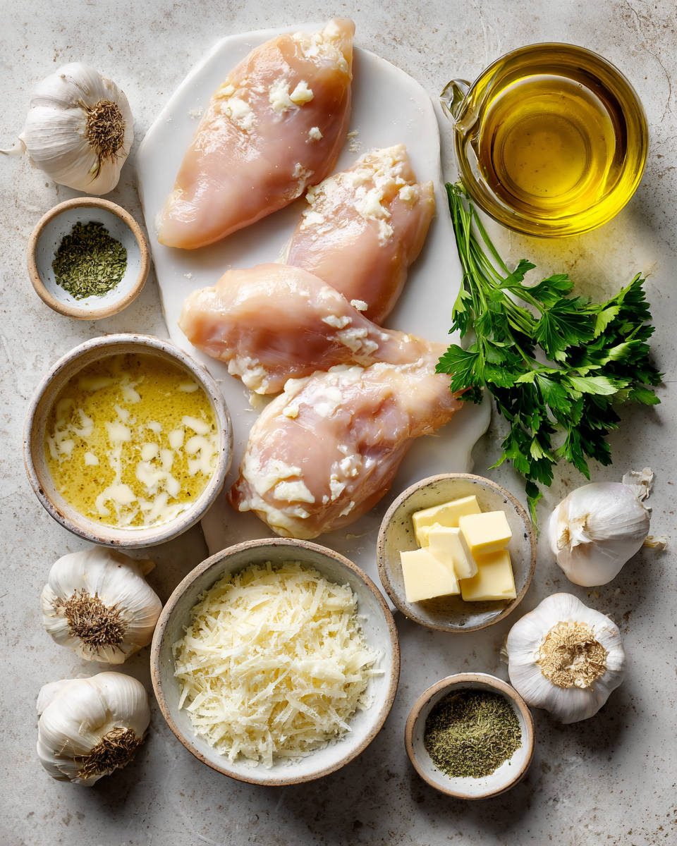 Ingredients for Irresistibly Creamy Garlic Parmesan Chicken Recipe You Need to Try
