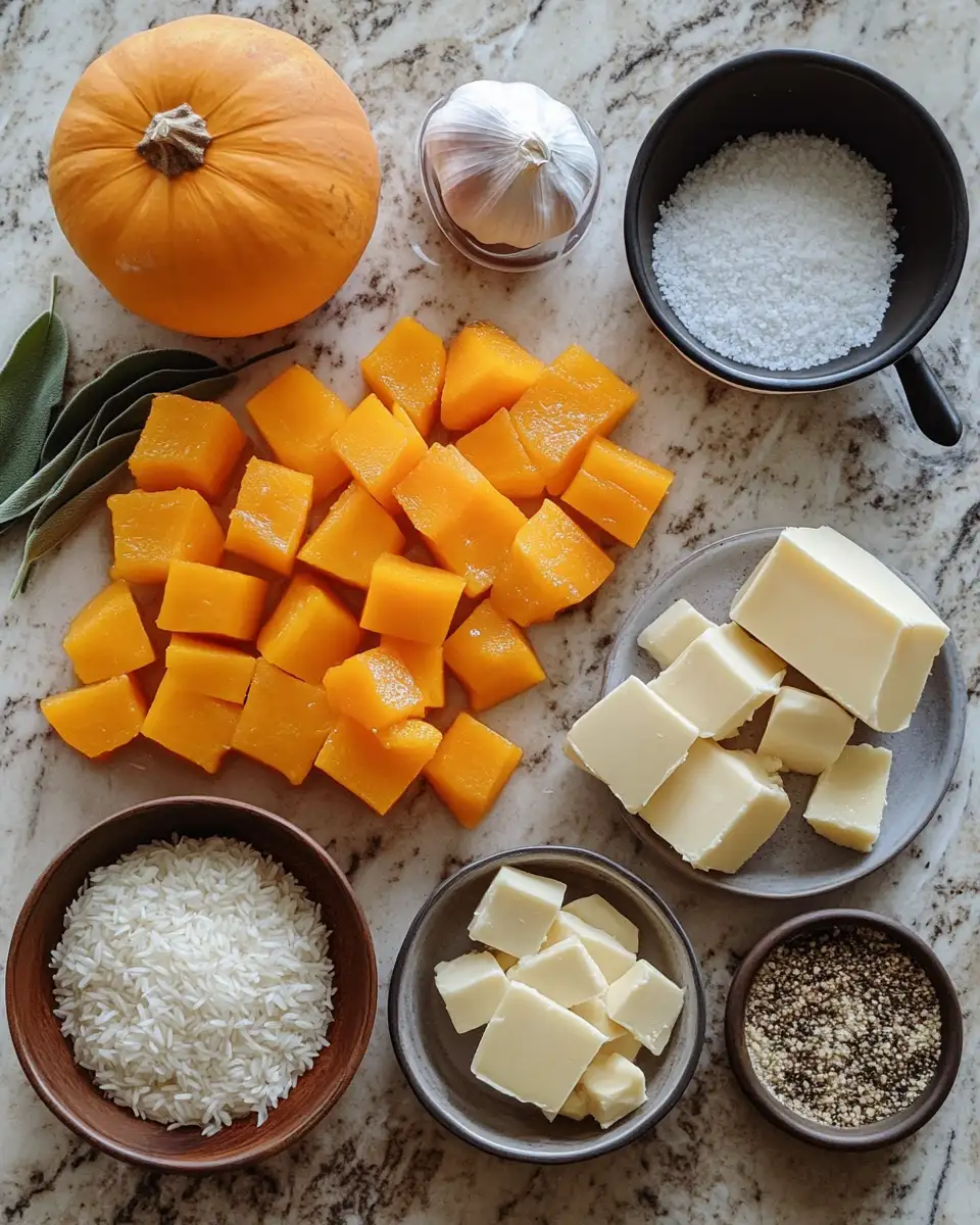 Ingredients for Indulge in Autumn Bliss with Creamy Roasted Butternut Squash Risotto