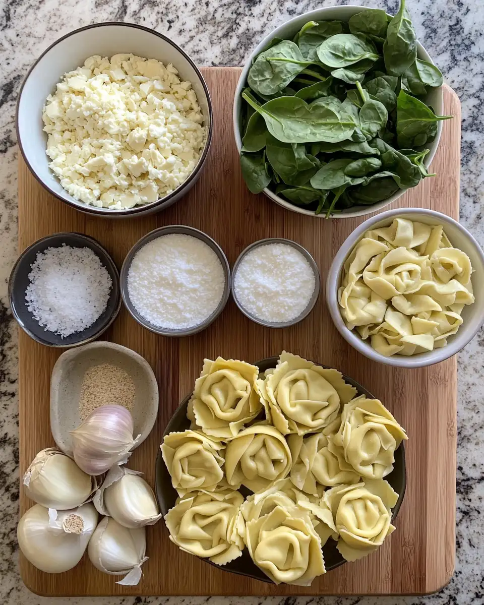 Ingredients for Indulge in Comfort: Creamy Spinach Artichoke Tortellini Bake Extravaganza