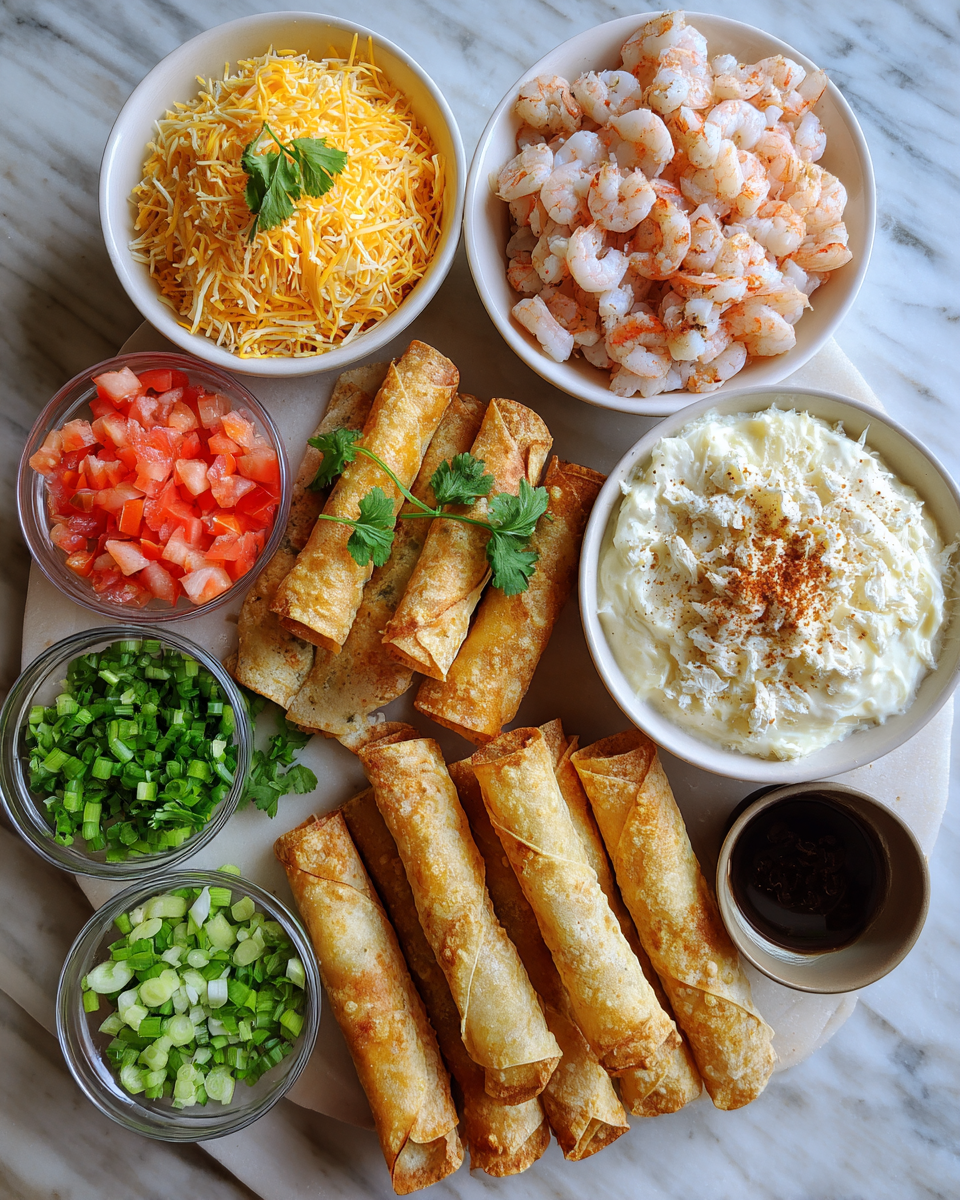 Ingredients for Irresistible Crispy Crab And Shrimp Queso Taquitos You Need to Try Now