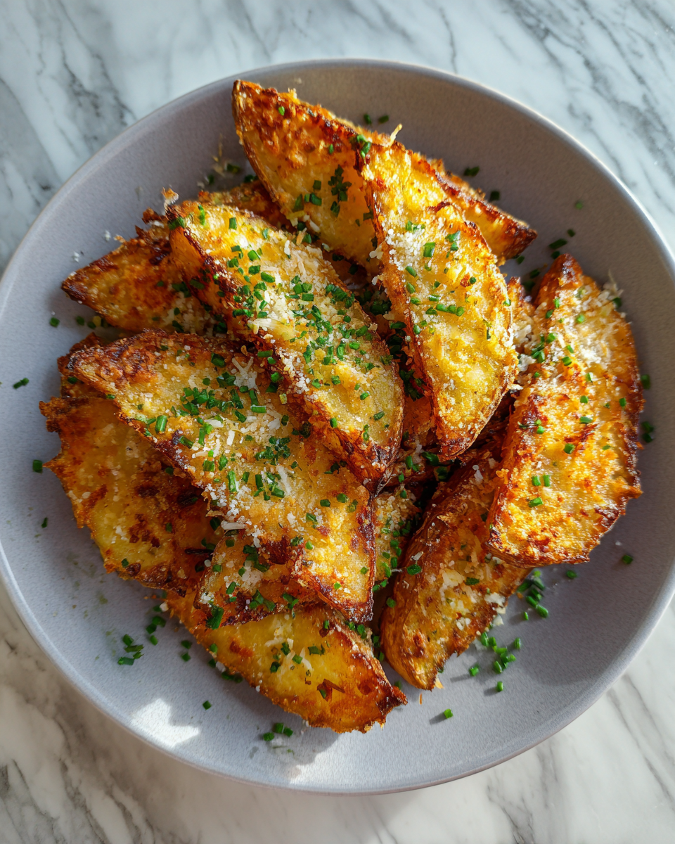 Final dish - Irresistibly Crispy Garlic Parmesan Potato Wedges You Need to Try