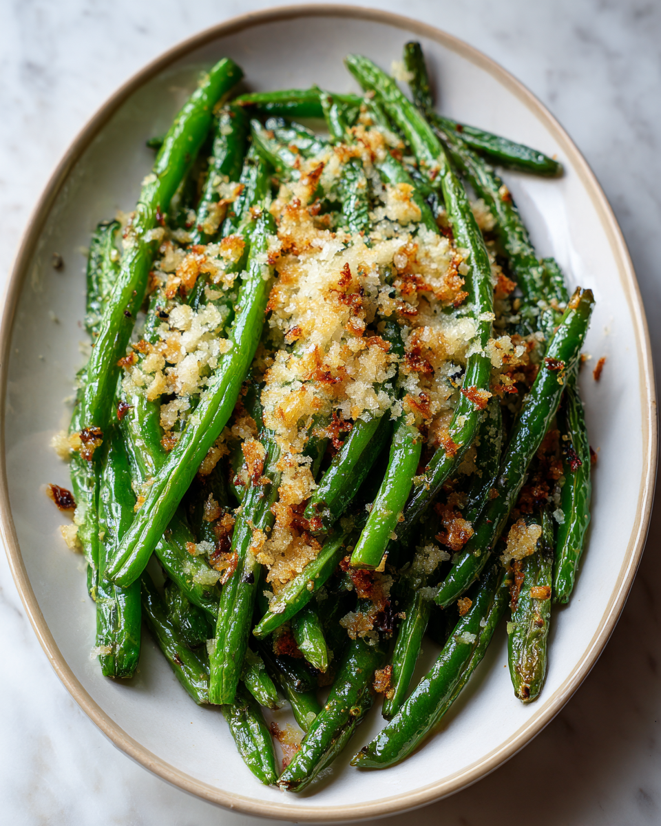 Final dish - Crispy Garlic Parmesan Roasted Green Beans That Will Steal the Show